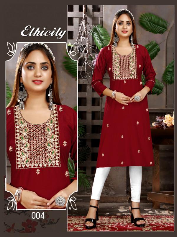 Trendy Ethnicity rayon designer Fancy Wear Designer Kurti Collection